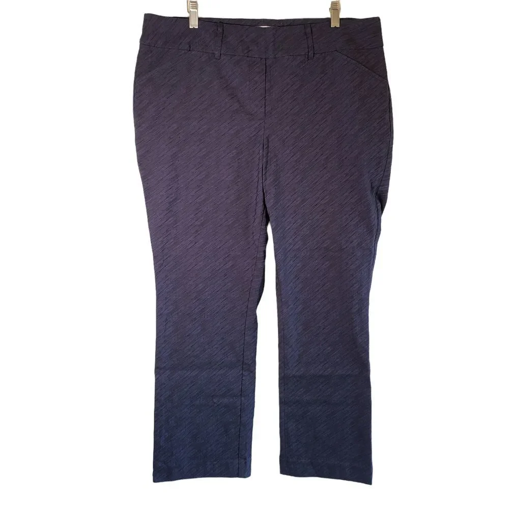 Margaret M Slimming Front Cropped Pants Navy/Black Women's Size 2X - Picture 1 of 10